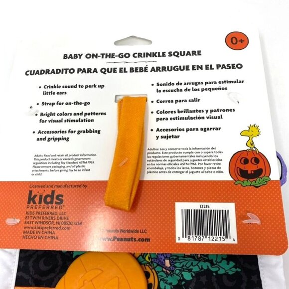 Peanuts Halloween Deluxe Crinkle Square with Teether On The Go Great Pumpkin - Picture 5 of 10